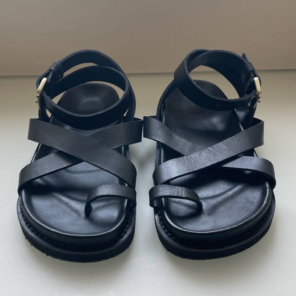 Liberté Leather wrap ankle sandal size US 9